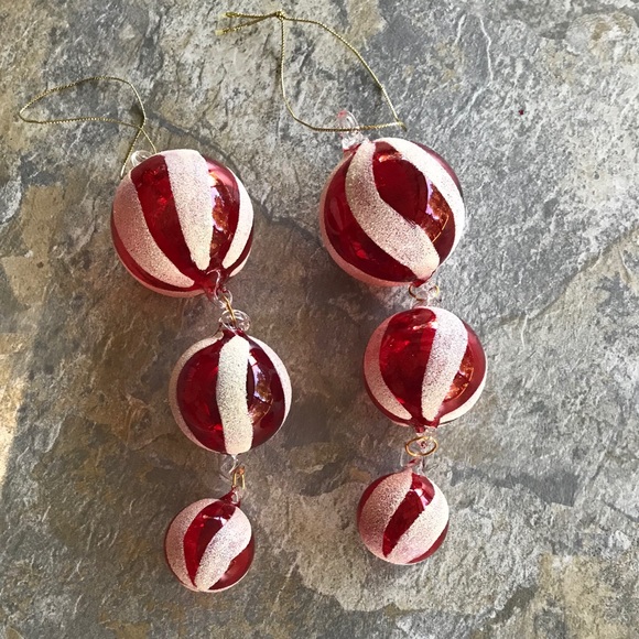 Set of 7 Glass Ornaments, Variety of Colors - Picture 2 of 7